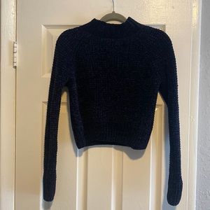 Navy blue chenille sweater